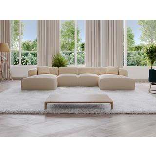 Maison Céphy Grande divano angolare panoramico in Tessuto testurizzato Beige  - POGNI della Maison Céphy  