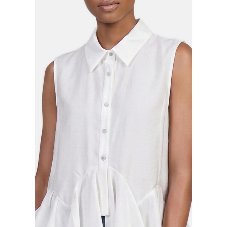 Chiara Ferretti Blouse sans manches avec ourlet évasé  