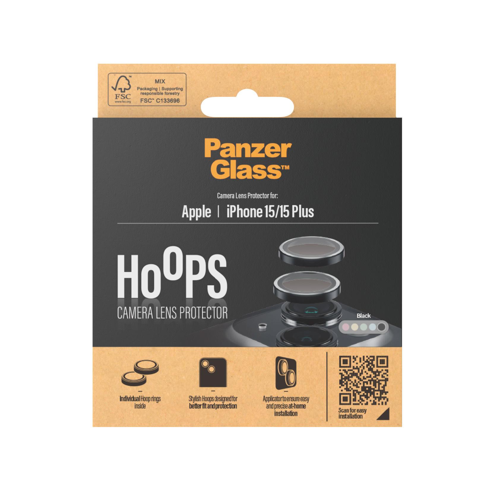 PanzerGlass  ® Hoops® Kameraschutz for iPhone 15 | 15 Plus | Schwarz 