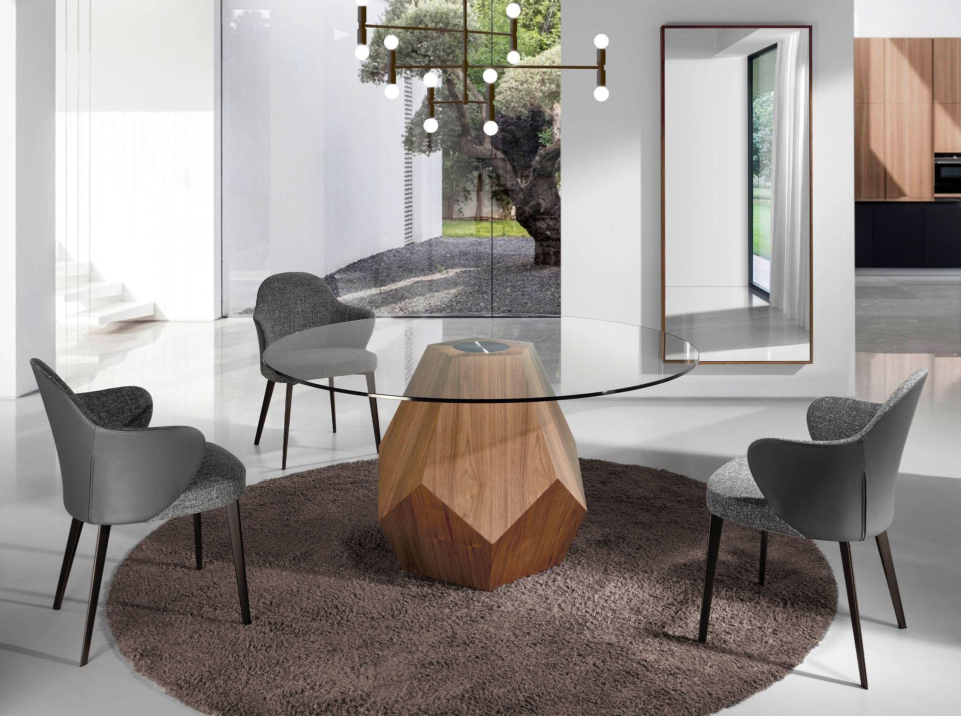 ANGEL CERDA Sedia in tessuto ed ecopelle grigio scuro  