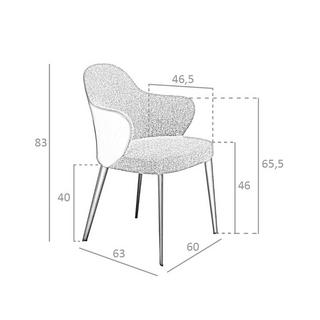 ANGEL CERDA Sedia in tessuto ed ecopelle grigio scuro  