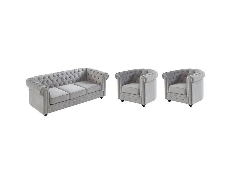 Vente-unique Couchgarnitur 3+1+1 CHESTERFIELD  