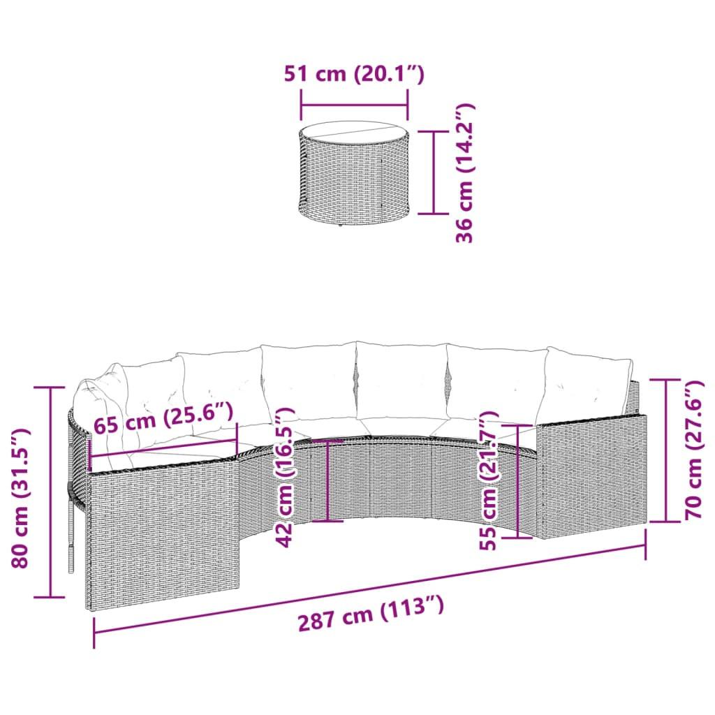 VidaXL Canapé de jardin rotin synthétique  