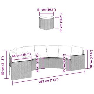 VidaXL Canapé de jardin rotin synthétique  