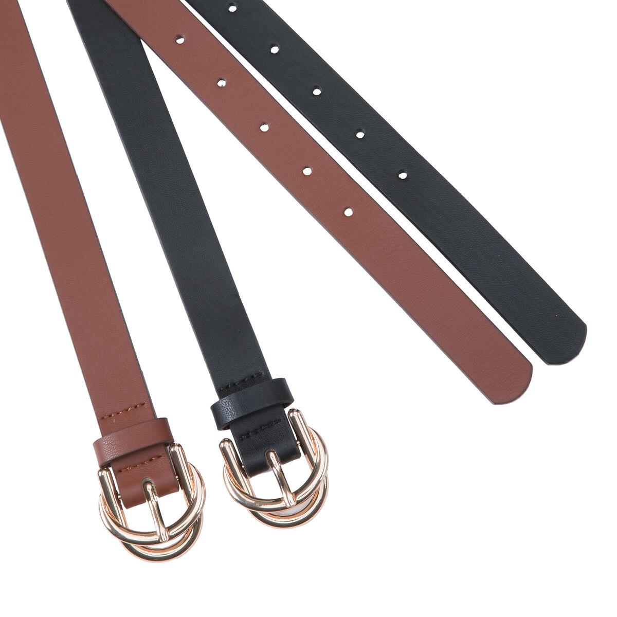 La Redoute Collections Confezione da 2 cinture con doppia fibbia  