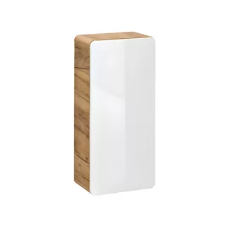 Vente-unique Colonne de salle de bain coloris naturel et blanc - L35 x l22 x H75 cm - ARUBA  