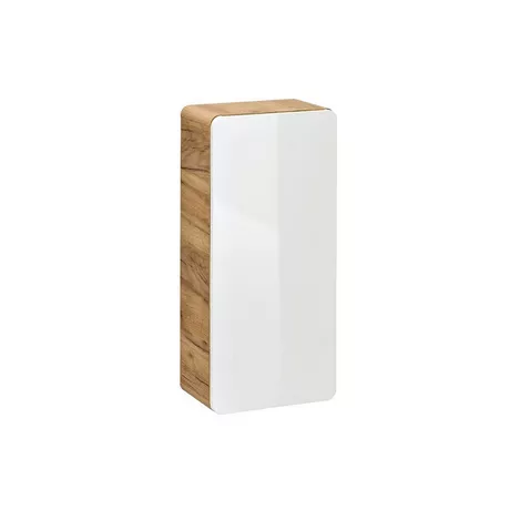 Vente-unique Colonne de salle de bain coloris naturel et blanc - L35 x l22 x H75 cm - ARUBA  
