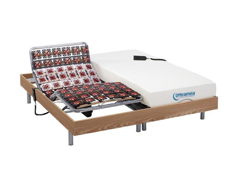 DREAMEA Set da relax sole sospensioni memory foam HESIODE III di DREAMEA motori OKIN quercia naturale  