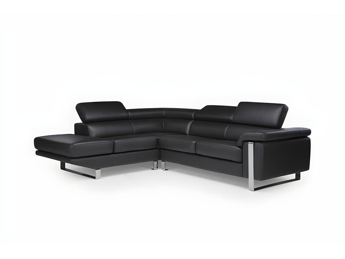 Vente-unique Ecksofa Leder Ecke Links MYSTIQUE  