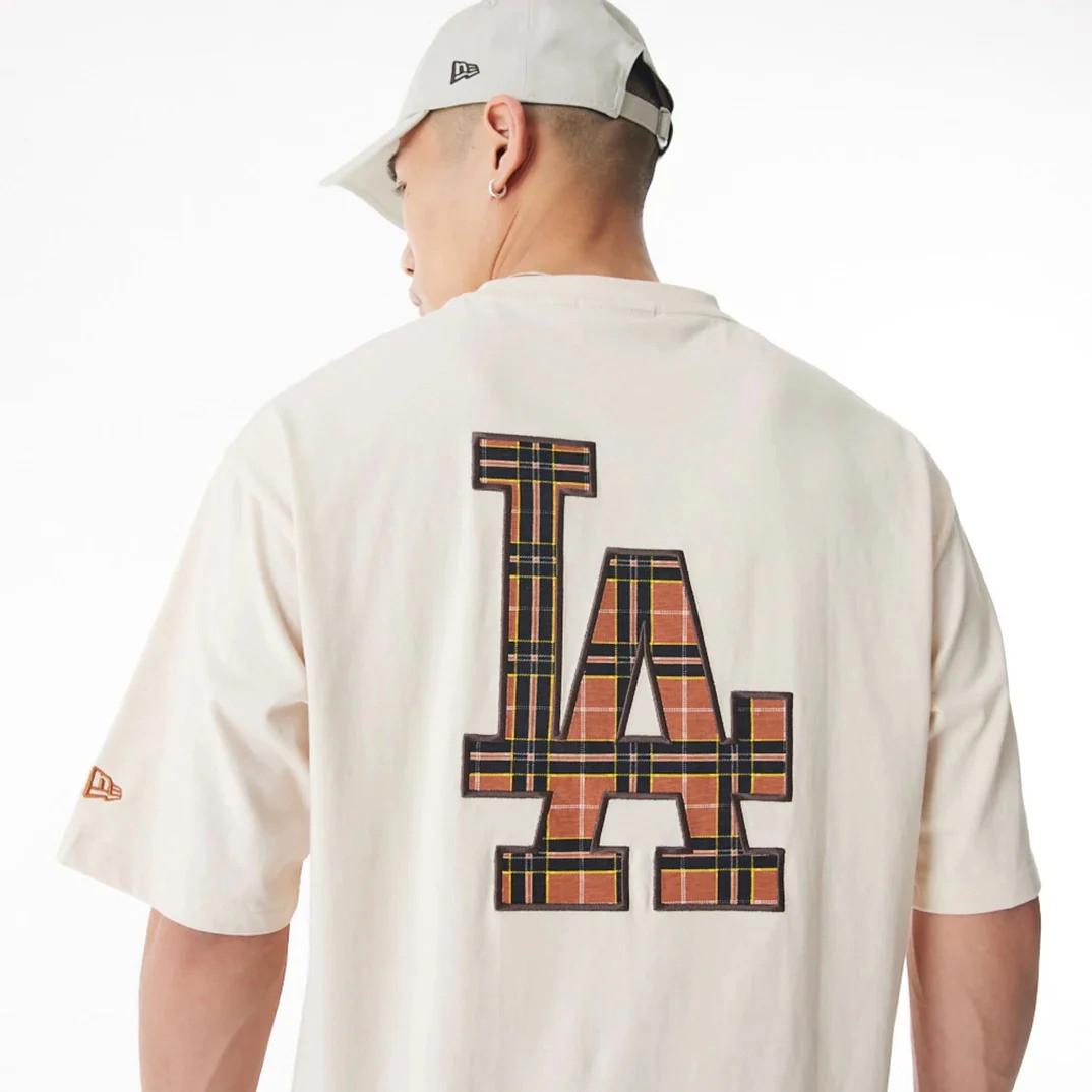 NEW ERA  t-shirt los angeles dodgers lb tartan infill 