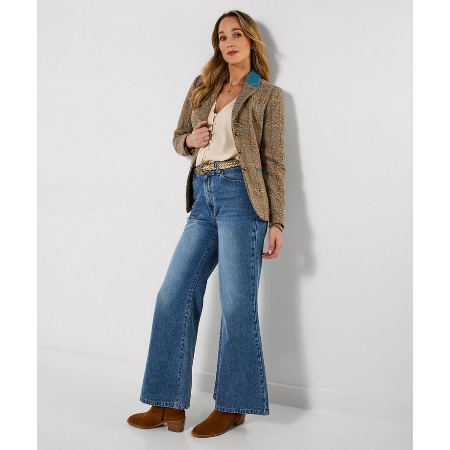 Joe Browns Einreihige Tweedjacke mit Kontrastkragen  