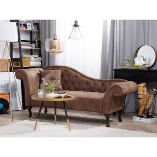 Beliani Chaise longue côté gauche en Daim synthétique Glamour LATTES  