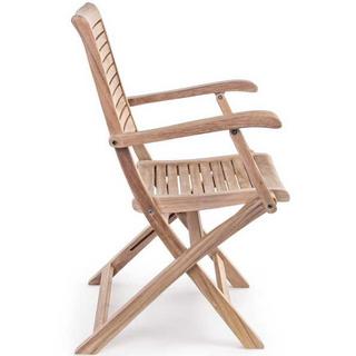 mutoni Chaise pliante en bois avec accoudoirs Maryland  