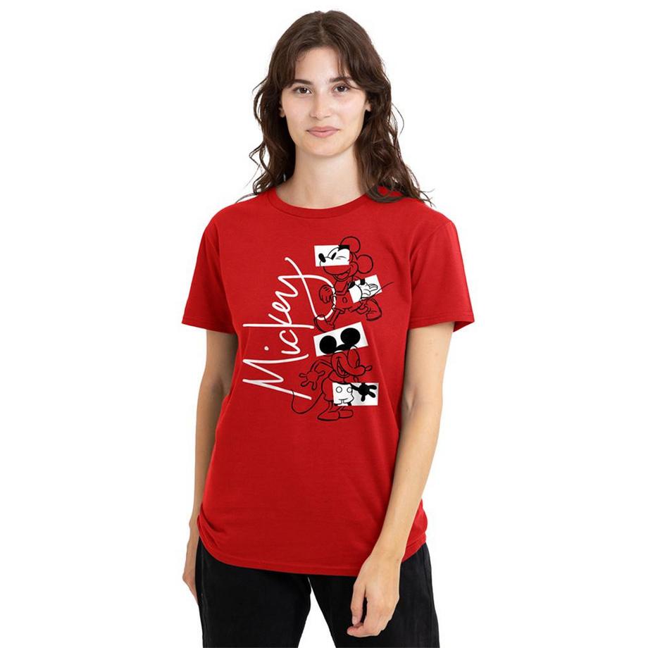 Disney Mickey Mouse Imprimé Géométrique T-Shirt Manches Courtes  