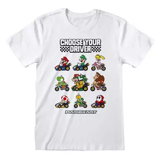 Super Mario Choose Your Driver TShirt  Weiss