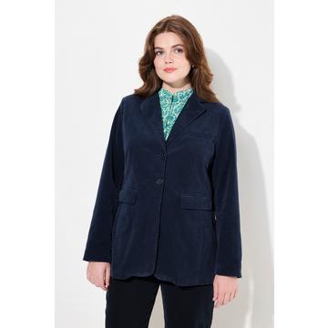 Blazer en velours côtelé avec col à revers et fermeture boutonnée, coupe cintrée