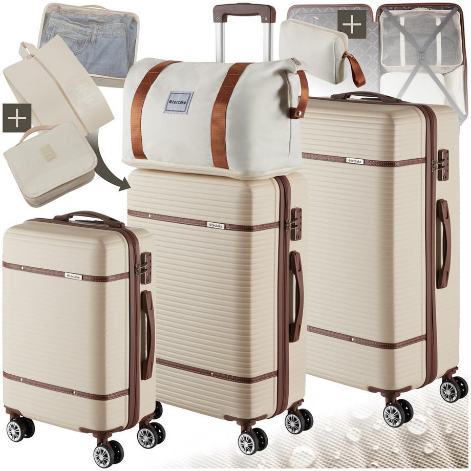 Tectake  Ensemble de valises de voyage MADISON 13 pièces avec coques rigides en ABS robuste 
