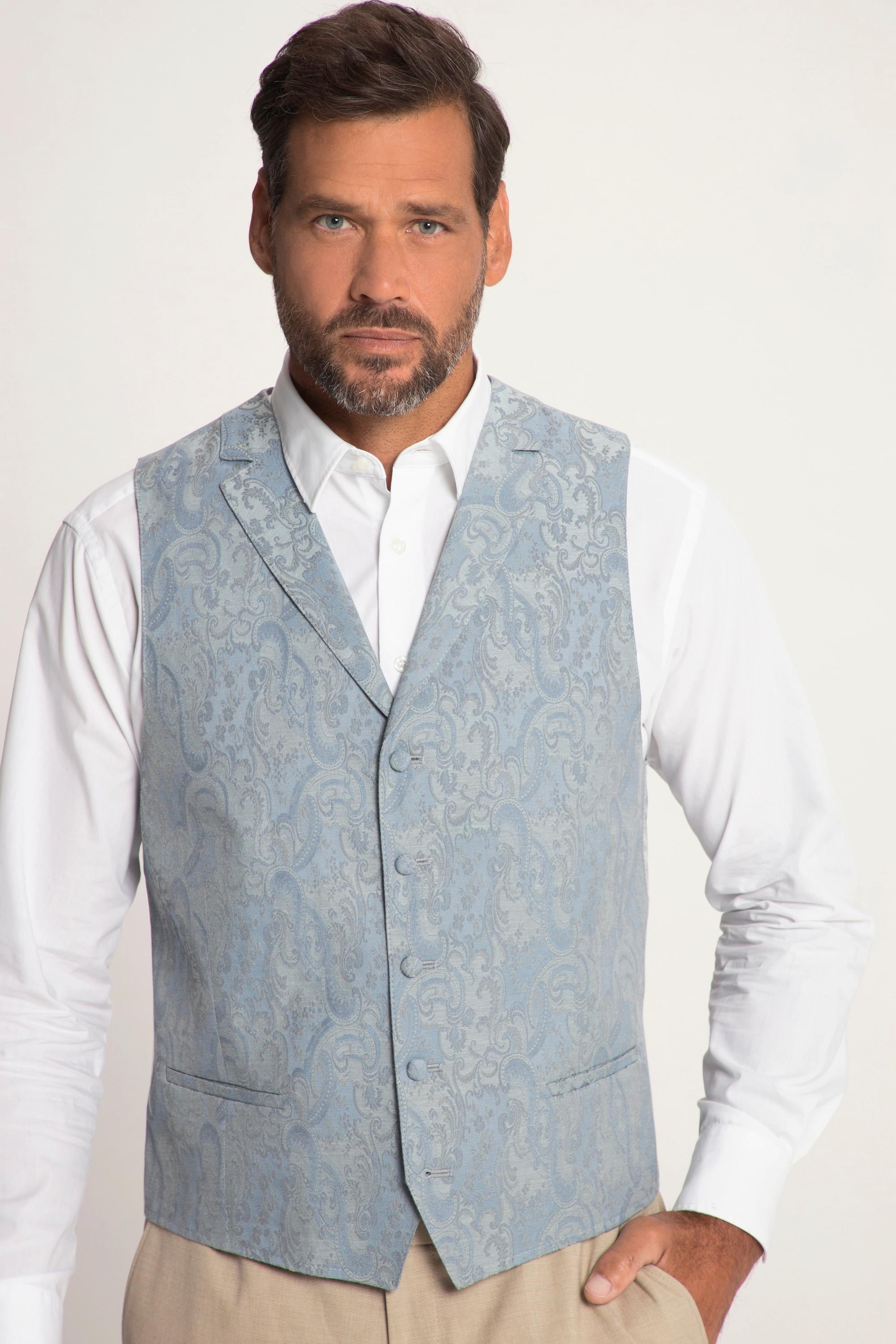 JP1880  Gilet da matrimonio con Paisley, revers e retro in fodera, fino alla tg. 72 