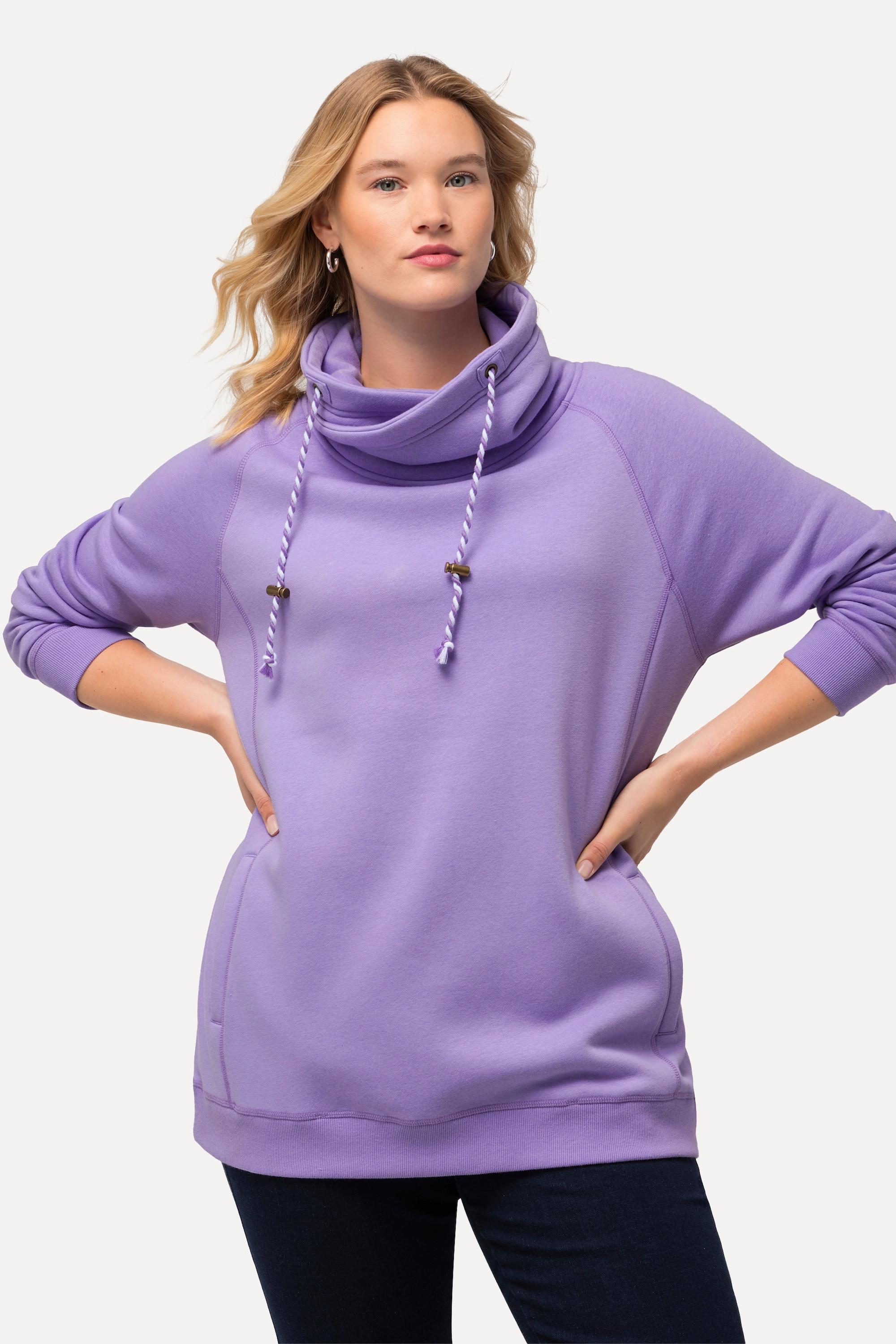 Ulla Popken  Sweatshirt, weiter Stehkragen, Taschen, Raglan-Langarm 