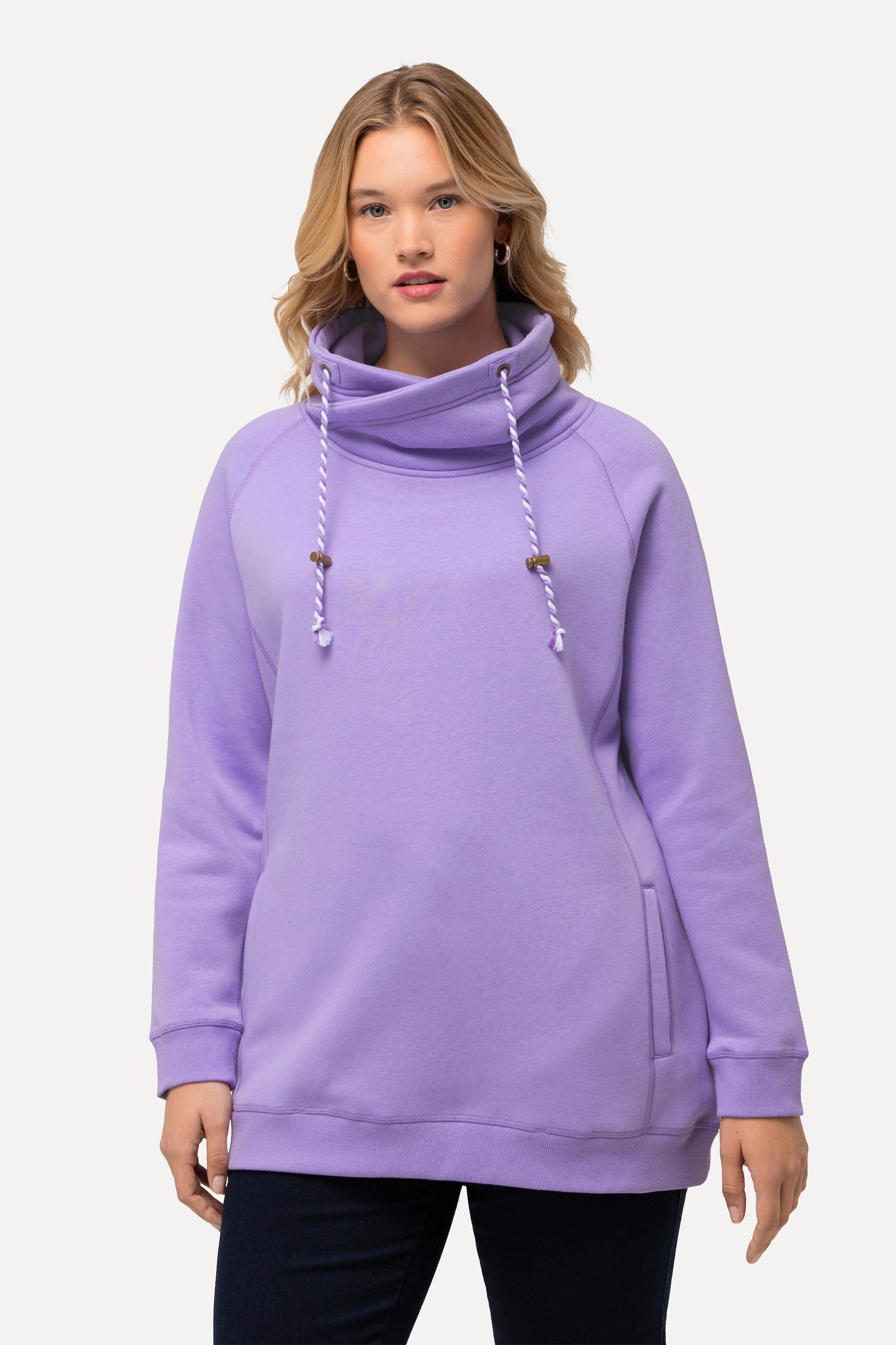 Ulla Popken  Sweatshirt, weiter Stehkragen, Taschen, Raglan-Langarm 