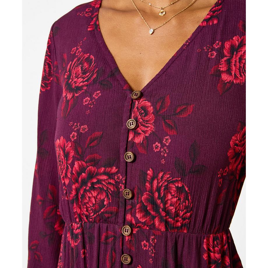 Joe Browns Robe Longue Boutonnée Roses Éclatantes  