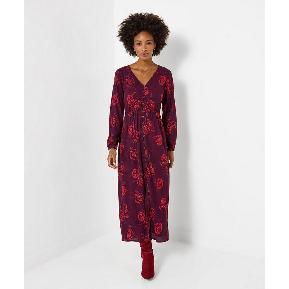 Joe Browns Robe Longue Boutonnée Roses Éclatantes  