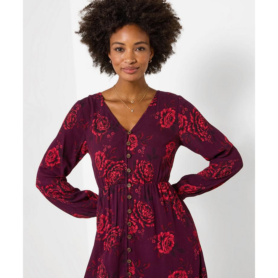 Joe Browns Robe Longue Boutonnée Roses Éclatantes  