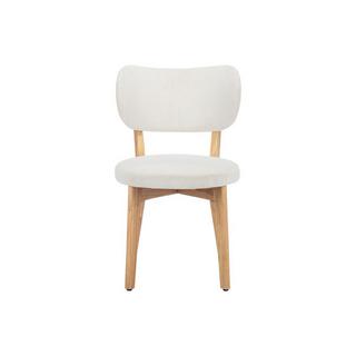 Vente-unique Sedia in Velluto a coste e Legno di hevea Bianco - Lotto di 2 - TORIEL  