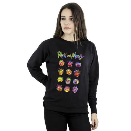 Rick And Morty Rick and Morty Faces Regular Fit Sweatshirt  