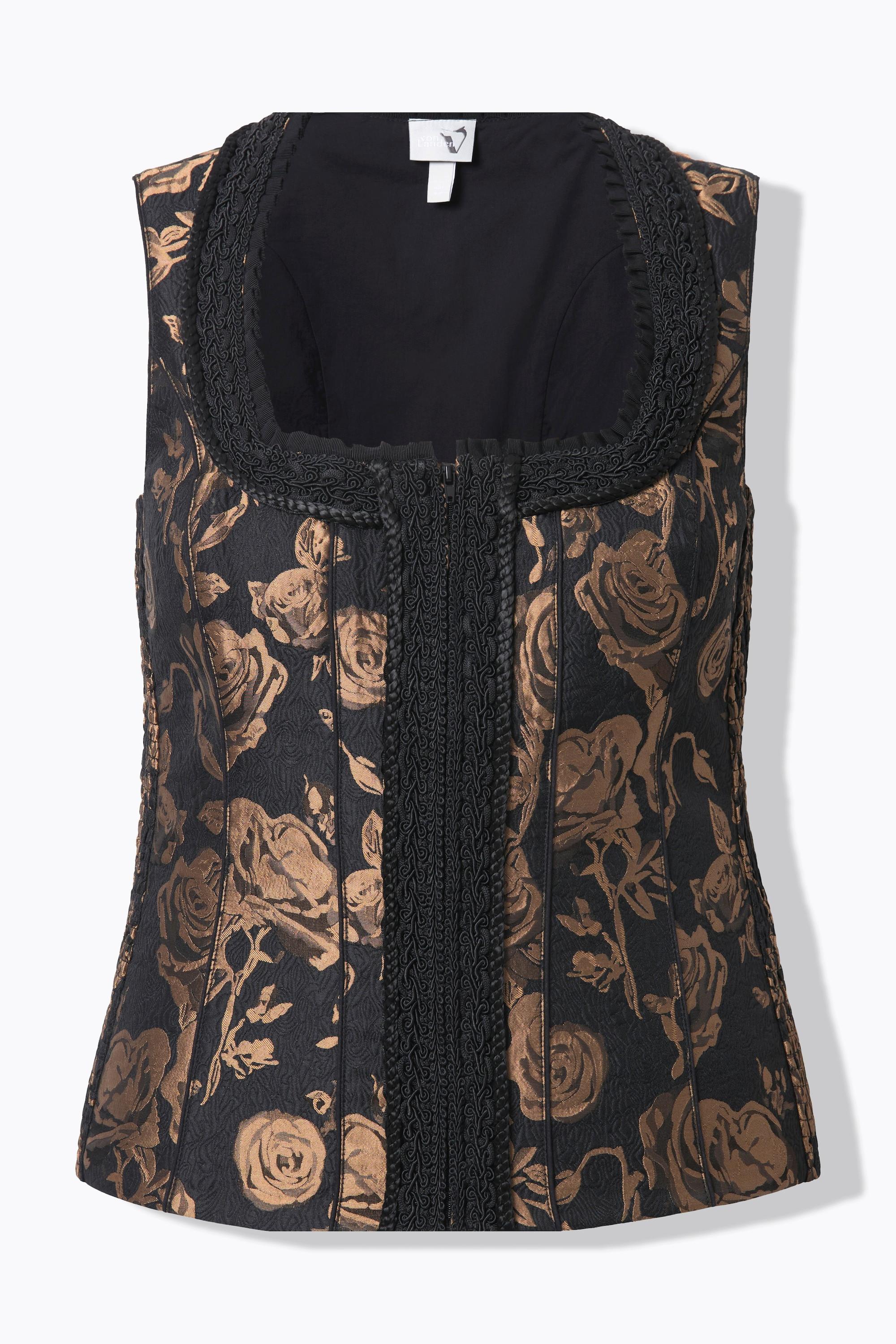 Ulla Popken Trachten Mieder Slim Carrée-Ausschnitt Samt  