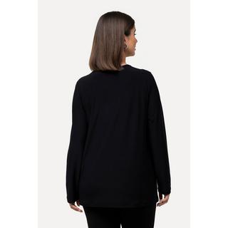 Ulla Popken  Shirt, Cut-Out, Classic, V-Ausschnitt, Langarm 