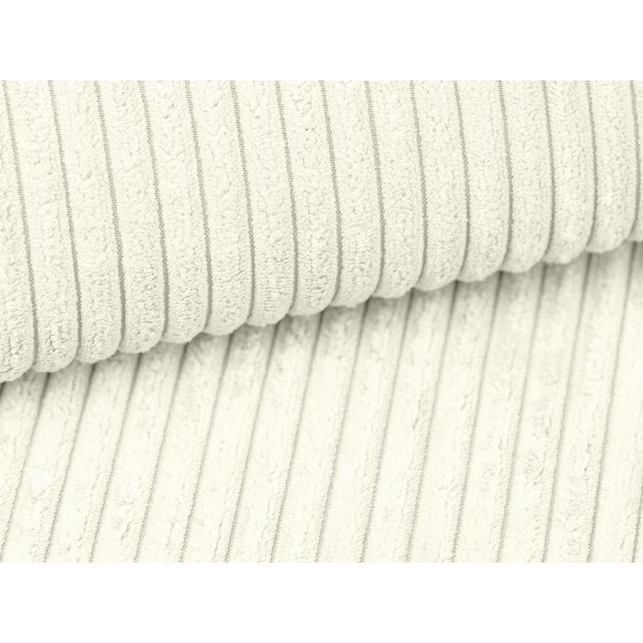 Vente-unique Pouf in Velluto a coste Bianco - AMELIA  