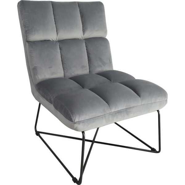 mutoni Fauteuil Lizzie velours gris  