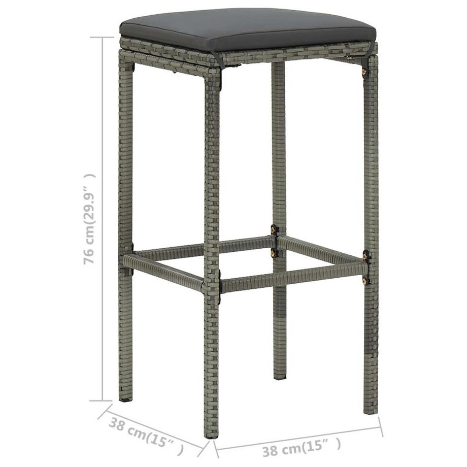 VidaXL Tabouret de bar rotin synthétique  