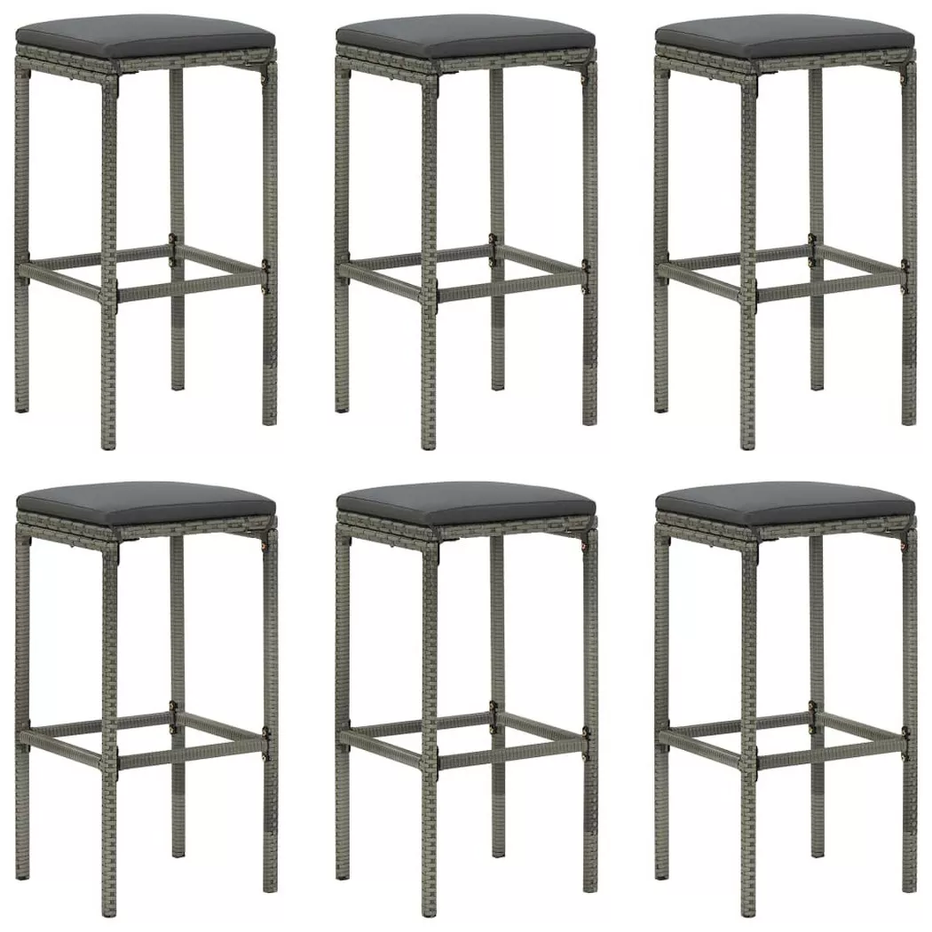 VidaXL - Tabouret de bar rotin synthétique, One Size, Gris