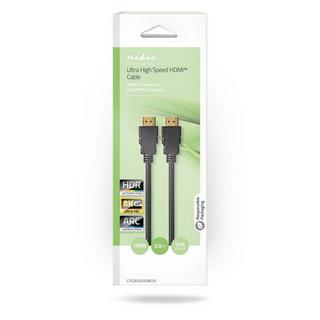 Nedis  Câble HDMI™ Ultra High Speed | Connecteur HDMI™ | Connecteur HDMI™ | 8K@60Hz | 48 Gbps | 3,00m | Rond | 6,7mm | Noir | Boîte 
