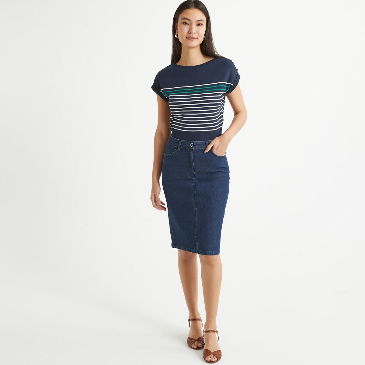 La Redoute Collections  Jupe droite en denim stretch 