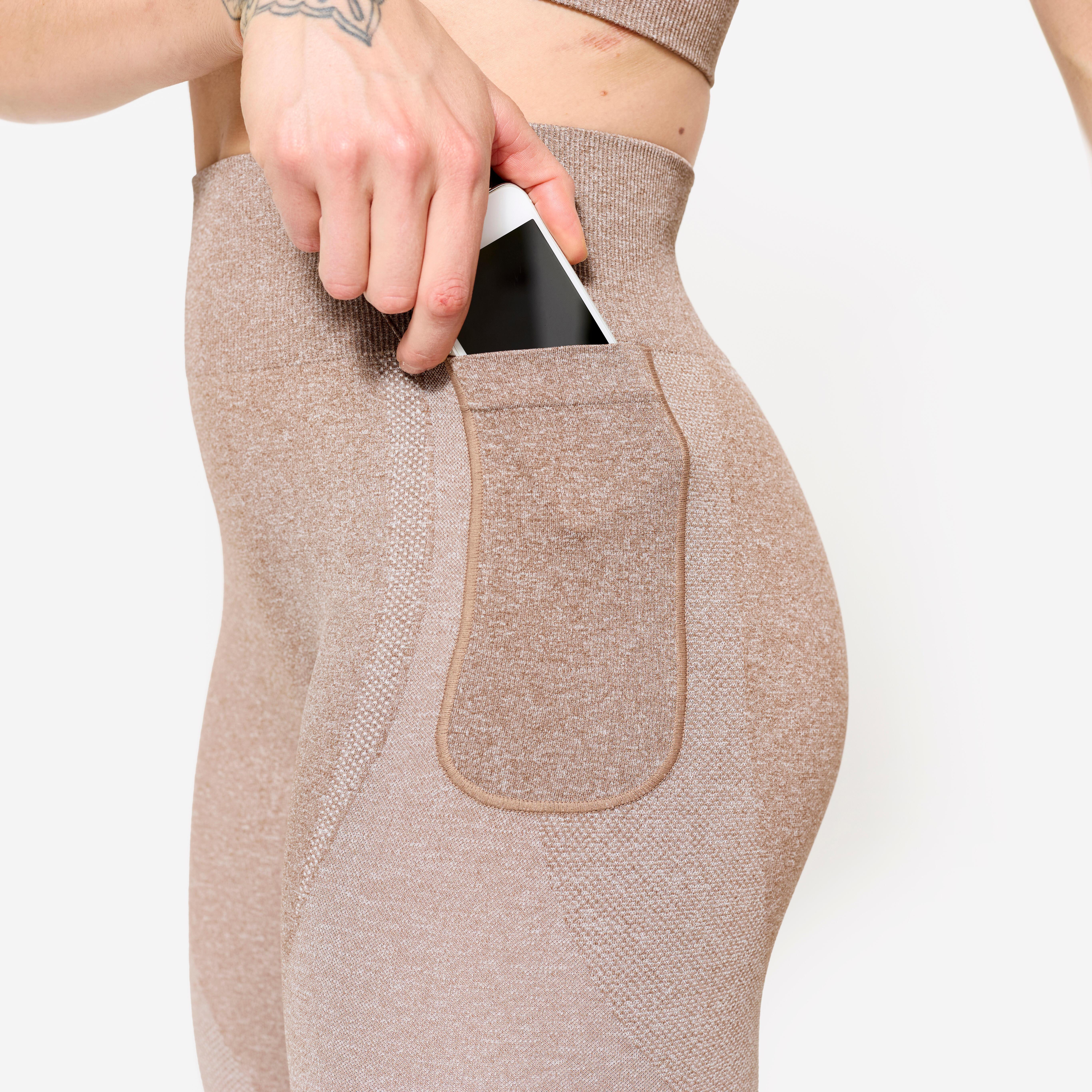 DOMYOS  Leggings Fitness Seamless mit Smartphonetasche 