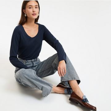 Langarmshirt mit rundem Ausschnitt