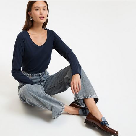 La Redoute Collections Langarm Rundhals T-Shirt  