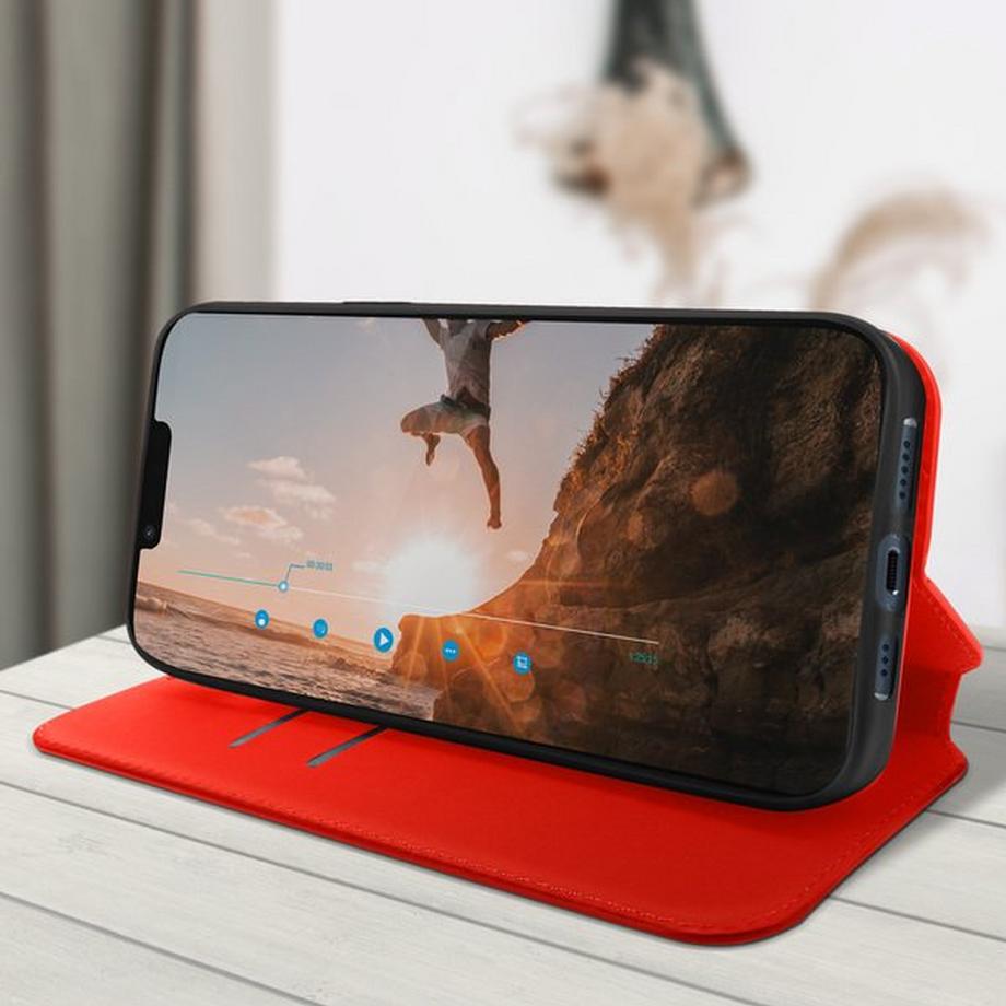 Avizar  Étui iPhone 14 Plus Porte-cartes Rouge 