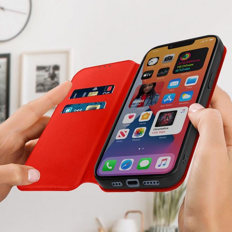 Avizar  Étui iPhone 14 Plus Porte-cartes Rouge 