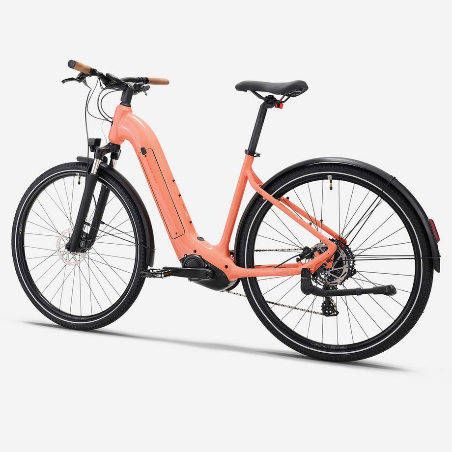 ROCKRIDER  E-Trekkingbike mit Mittelmotor & niedrigem Einstieg – E-ACTV 500 pfirsichfarben 