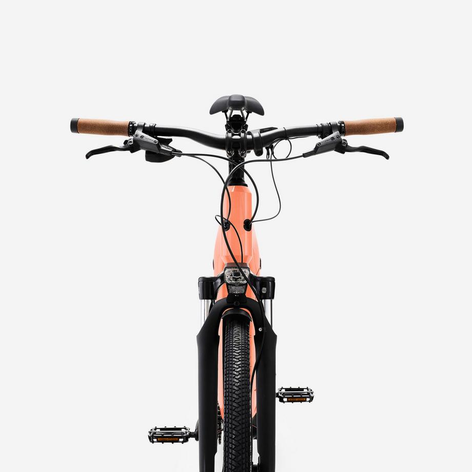 ROCKRIDER  E-Trekkingbike mit Mittelmotor & niedrigem Einstieg – E-ACTV 500 pfirsichfarben 