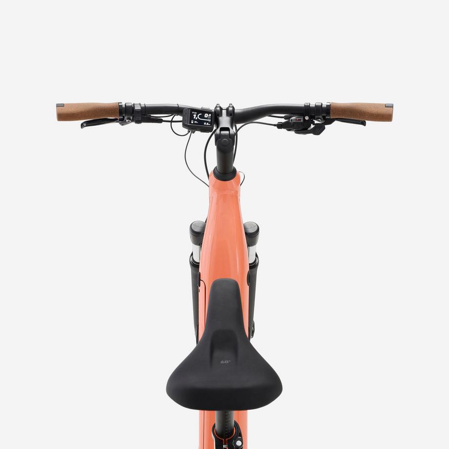 ROCKRIDER  E-Trekkingbike mit Mittelmotor & niedrigem Einstieg – E-ACTV 500 pfirsichfarben 