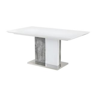 Vente-unique Tavolo da pranzo allungabile da 6 a 8 coperti MDF Bianco e calcestruzzo EREN  