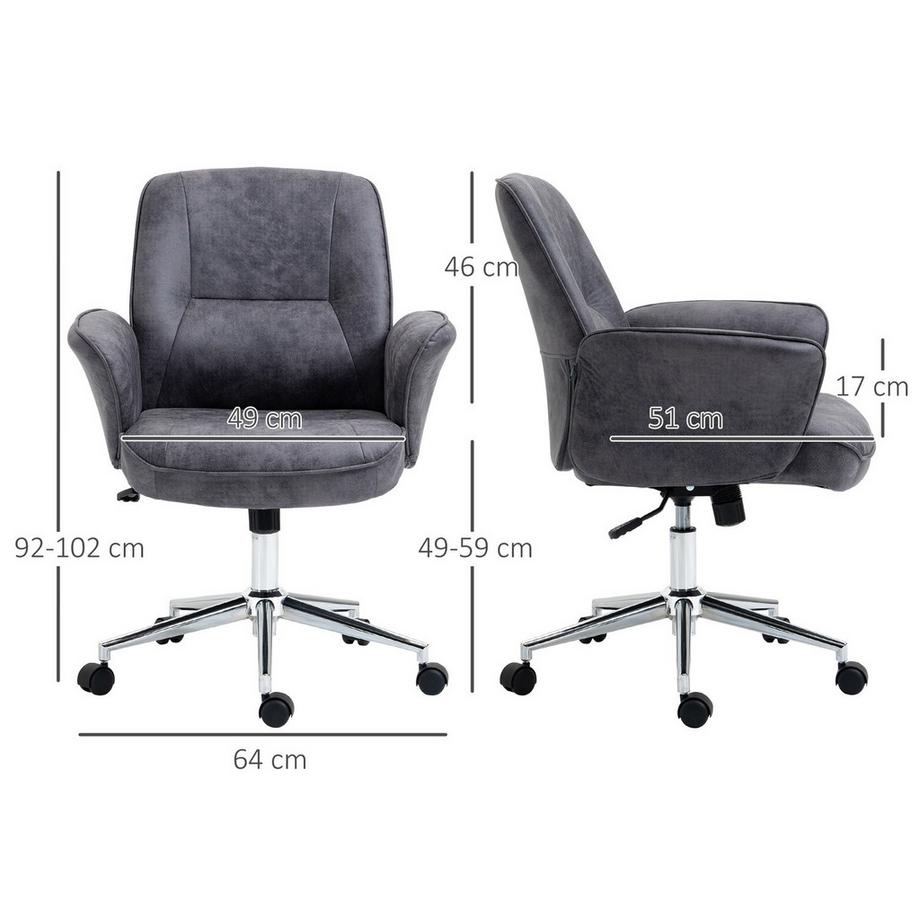 Northio Bürostuhl Ergonomischer Schreibtischstuhl Mit Wippenfunktion, Höhenverstellbar, Belastbar Bis 120Kg, 67X69X92-102Cm  