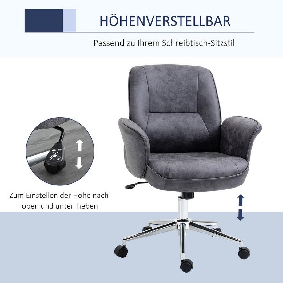 Northio Bürostuhl Ergonomischer Schreibtischstuhl Mit Wippenfunktion, Höhenverstellbar, Belastbar Bis 120Kg, 67X69X92-102Cm  