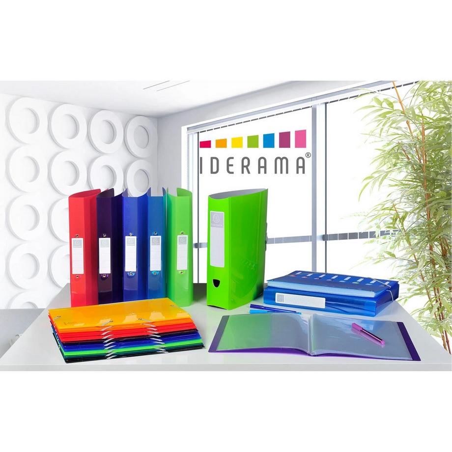 Exacompta Classeur 4 anneaux 30mm IDERAMA PP polypropylène 7/10e - A4 maxi - x 10  