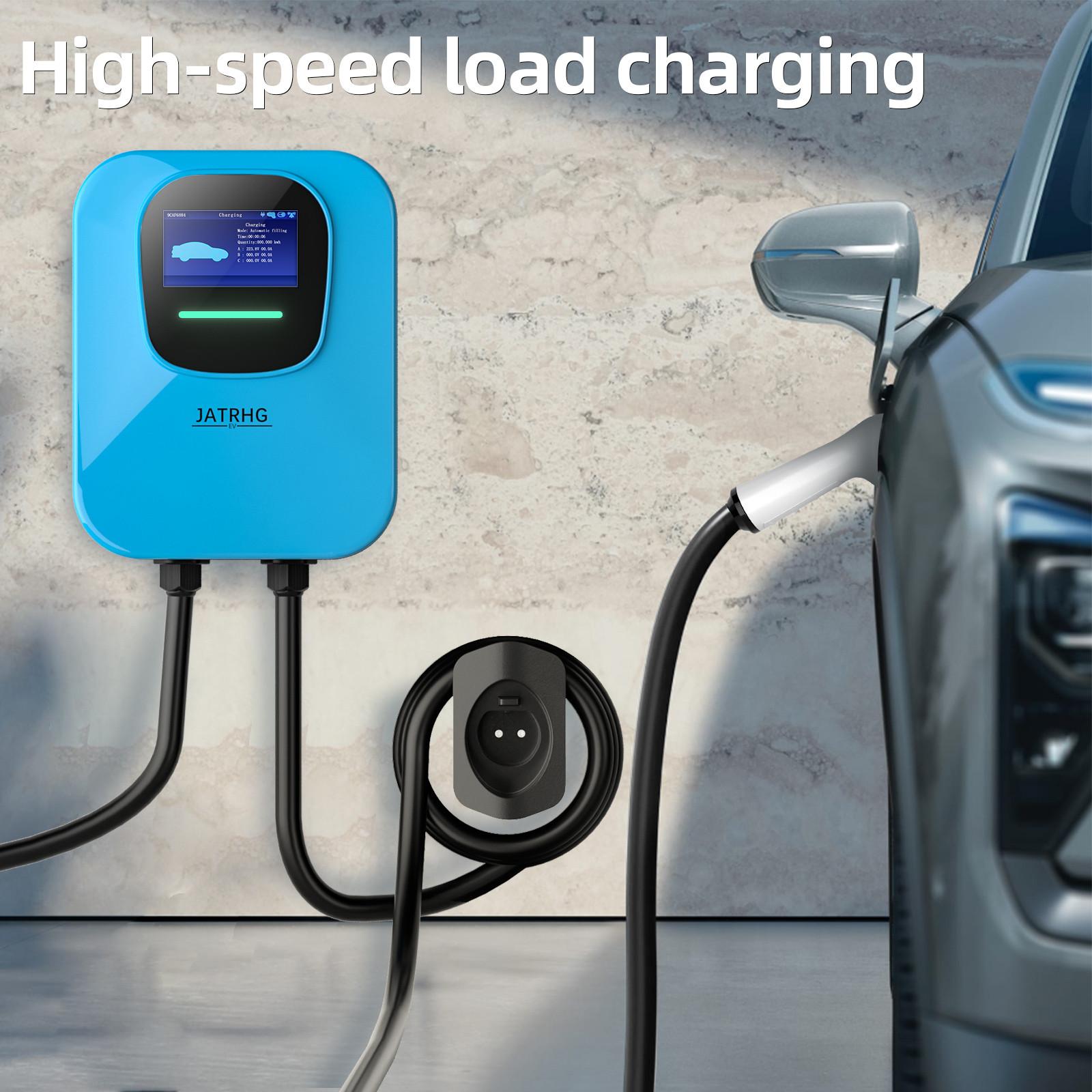 JATRHG  Chargeur EV JATRHG 22KW Triphasé - Type 2, 32A, Câble 8M - Station de Charge Rapide IEC 62196-2 Wallbox 